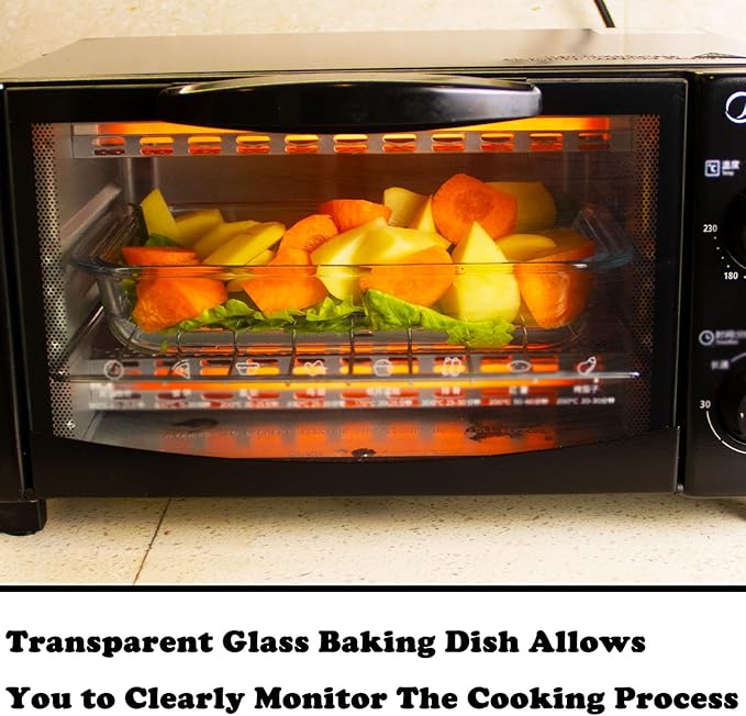 Small Glass Baking Dish for Oven, 1L Casserole Dishes for Oven, 10x6 Glass Baking Pan