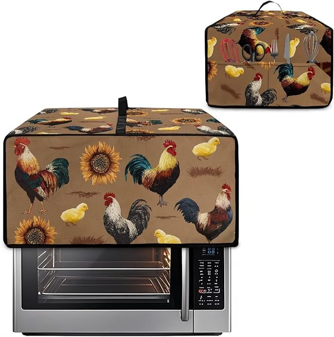 Doojoayie 4 Slice Toaster Oven Covers for Kitchen Counter Sunflower Toaster Cover 18.5"x14.5"x 9" Small Appliance Dust Protector Kitchen Decoration Gifts for Women