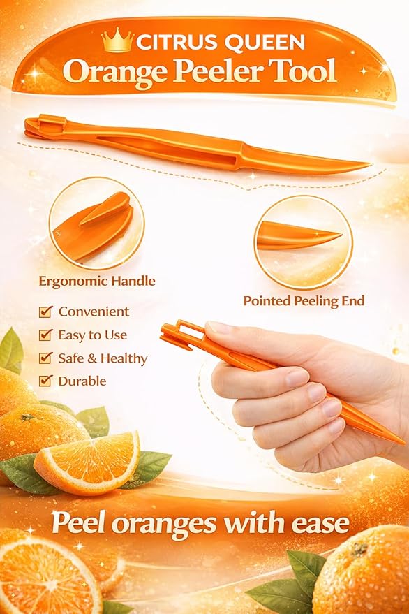 Orange Peeler Tool Set - 9 Pack Citrus Peeler for Easy Fruit Peeling