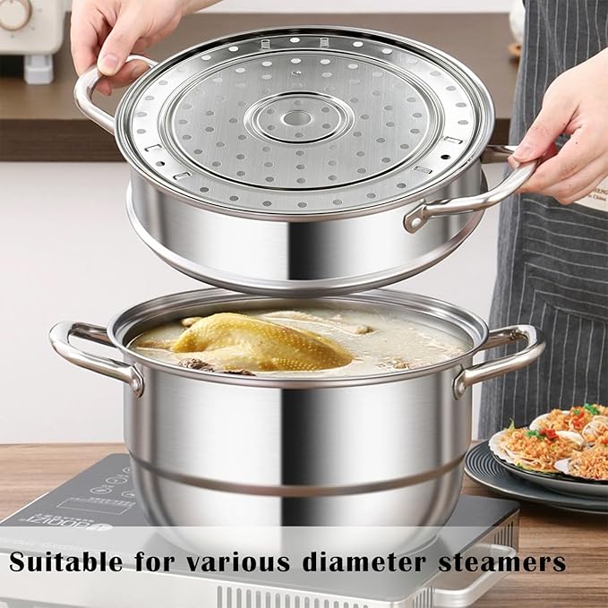 5 Sizes Stainless Steel Food Canner Rack, Pressure Cooker Steamer Rack with Detachable Legs, Large Round Pot Steaming Tray for Baking Cooking Steaming for Steaming Eggs, Seafood