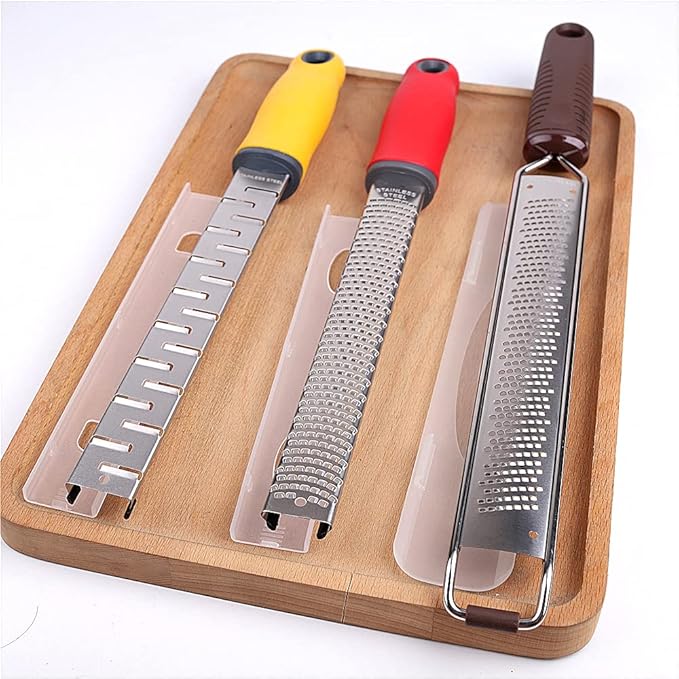 LoBake(LoBake) 3 Designs Toothed Striped Multifunctional Stainless Steel Lemon Zester Cheese Chocolate Ginger Grinder Fruit Grater Kitchen Tool (Small Striped)