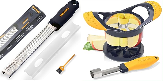 Deiss PRO Citrus Zester & Cheese Grater and Deiss PRO Apple Slicer & Apple Corer Tool
