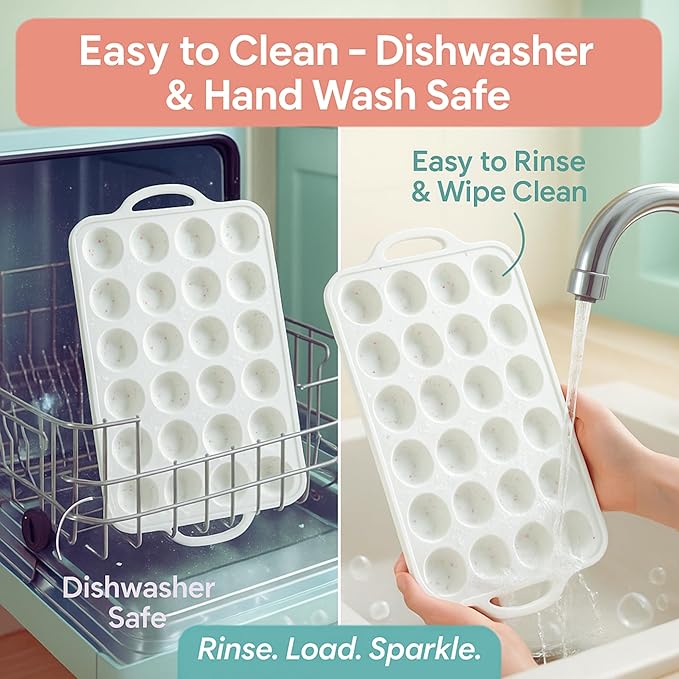 1-Pack Mini Muffin Pan – 24-Cup Silicone Mini Muffin Pans for Baking with Metal-Reinforced Handles – Nonstick, BPA-Free Silicone Muffin Tray for Mini Cupcakes & Snacks – Dishwasher Safe, Cream