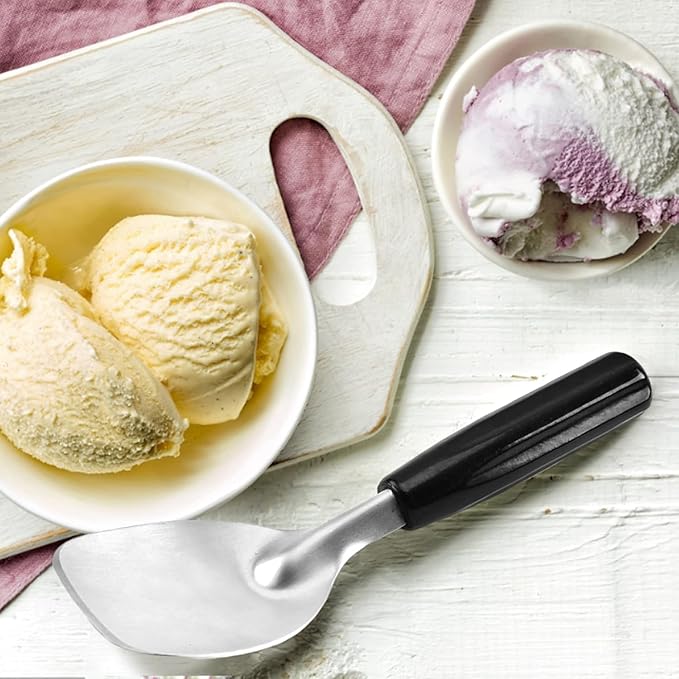 2Pack Heavy Duty Ice Cream Spade Scoop with Non-Slip Handle - Stainless Steel Ice Cream Spoon Paddle Perfect for Scooping and Serving Hard Frozen Treats