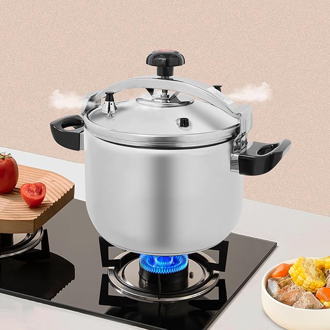 26L/27.47 Qt Pressure Cooker,50Kpa High Pressure Stovetop Cooker with 3-Layer Composite Bottom, 201 Stainless Steel Pressure Canner with Double Valves for Commercial & Home Use