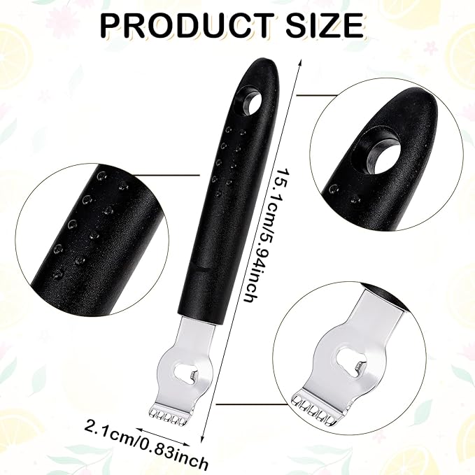 Ouligay Lemon Zester, Channel Knife, Peeler, Stainless Steel Bartender Accessories for Cocktail Garnish, Citrus Orange and Lemon Peeler - Bar Accessories for Home