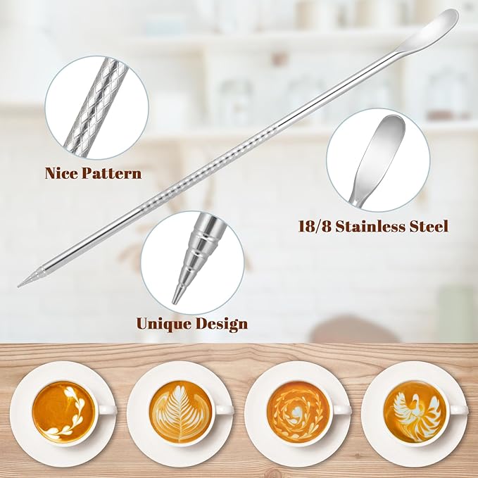 Milk Frothing Pitcher, 20oz Milk Frother Cup with Clear Scale, 304 Stainless Steel Cappuccino Espresso Machine Accessories for Barista Coffee Bar with Latte Art Pen, White