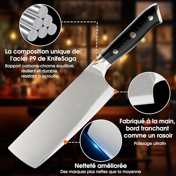 Premium Damascus Kitchen Knife Set - High Carbon Stainless Steel Cooking Knives for Home and Kitchen, Professional Chef Knife Kitchen Set with Ergonomic Handles, Perfect for Slicing, Chopping & Dicing