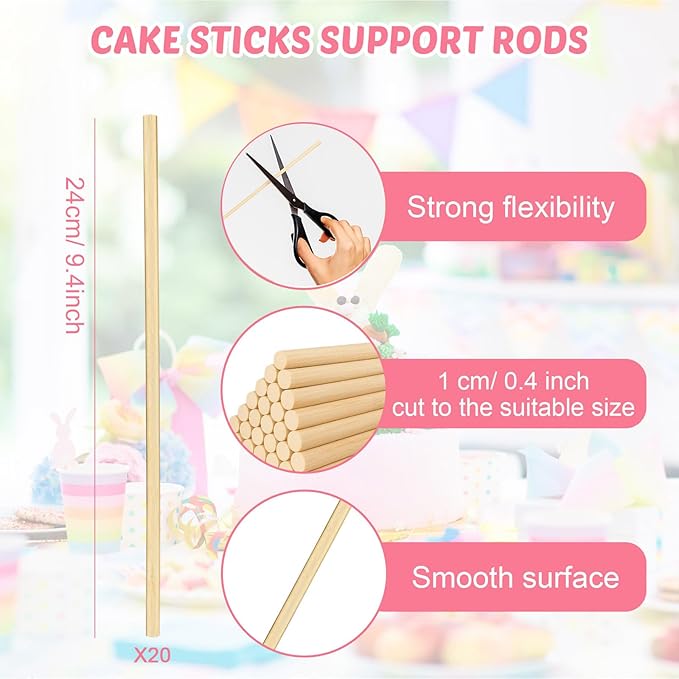 Patelai 89 Pcs Cake Tiered Stacking Kit 8,6,4 Inch Silver Round Cake Boards with Parchment Paper Round and Plastic Dowel Rods for Stacking Support Decorating Supplies