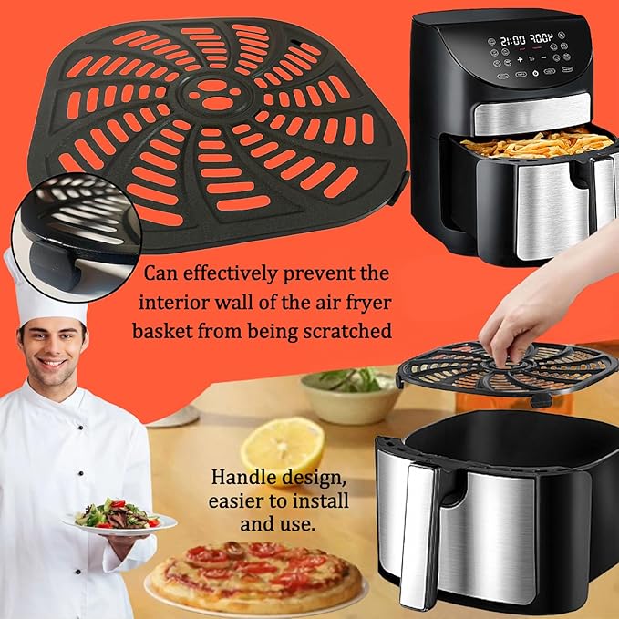 GSZN 7QT Air Fryer Crisper Tray for Gourmia GAF798 Air Fryers, Upgraded Nonstick Air Fryer Grill Pan Crisper Plate Insert Rack Grate Grid Shelf for Gourmia 7QT Air Fryers, Dishwasher Safe