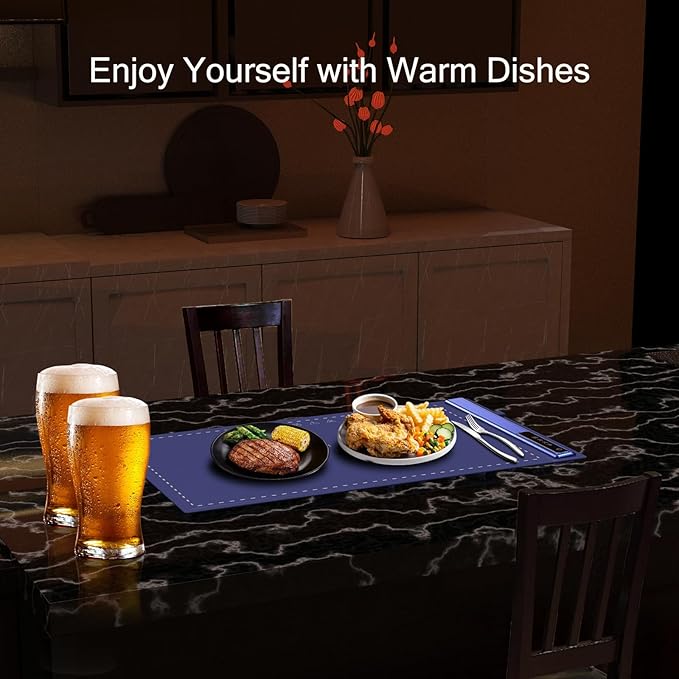 Upgrade Electric Warming Tray with Adjustable Temperature-Portable Warming Mat for Food,Roll Up Silicone Food Warmer for Parties with 3 Temperature Settings,Versatile Food Warmers for Parties Buffet