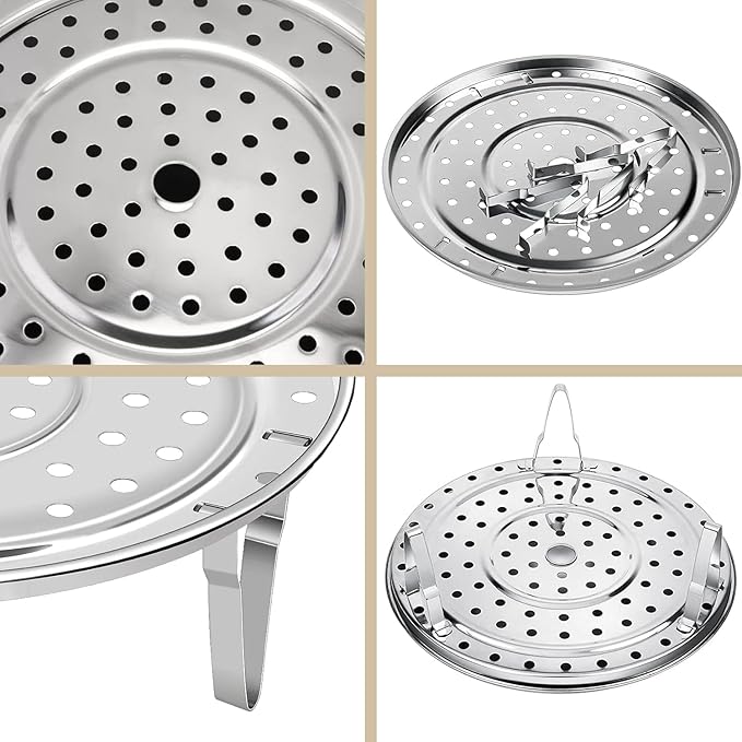 Steamer Rack for Cooking,Stainless Steel Steaming Rack,Steam Tray with Removable Legs for Instant Pressure Cooker Multi-functional Steamer Basket