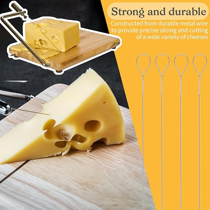 Mozeat Lens 5.7 inch Cheese Slicer Wire,10 PCS Cheese Slicer Replacement Wires Food Grade Stainless Steel Cheese Cutter Wire Cheese Wire Knife Kit for Slicing Cheeses Butter