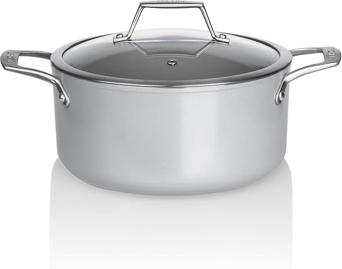 TECHEF - CeraTerra Collection, 5-quart Ceramic Nonstick Soup Pot with Glass Lid (PFAS, PTFE, and PFOA Free), Made in Korea (5-quart)