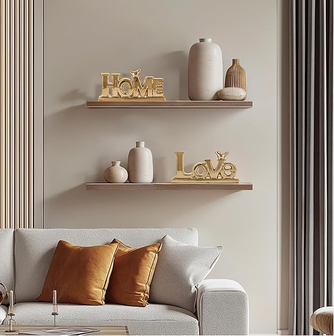 Love Sign Decor,Gold Room Decor Aesthetic, Knick Knack Shelf,Bird Decor, Boho Bookshelf,Abstract Statue,for Living Room,Bedroom, Contemporary Tv Stand Set of 2 (2, Gold)