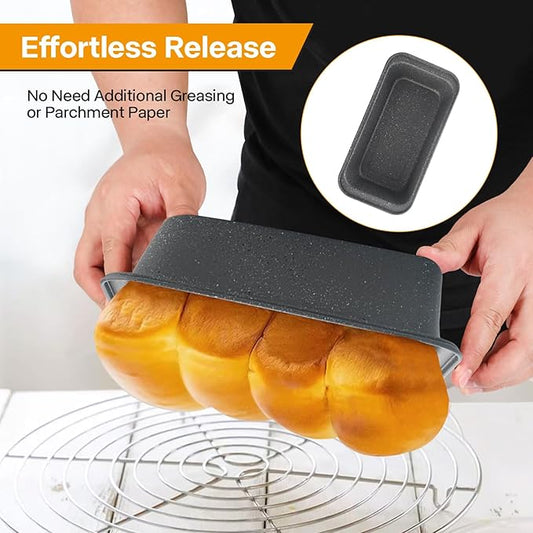 Spmarkt 2-Pack Bread Pan, 10inch Non-Stick Bread Loaf Pan, Bread Pans for Homemade Bread, Loaf Pans for Baking Bread 9x5