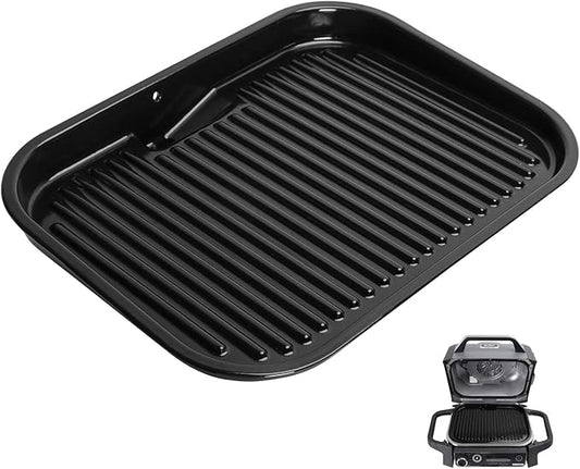 Grill Griddle Plate for Ninja Woodfire Outdoor Grills OG700 Series Accessories, Non-Stick Flat Top Griddle Pan Compatible with Ninja XSKGRDPLT Woodfire OG701,Cast Iron with Enamel Coating