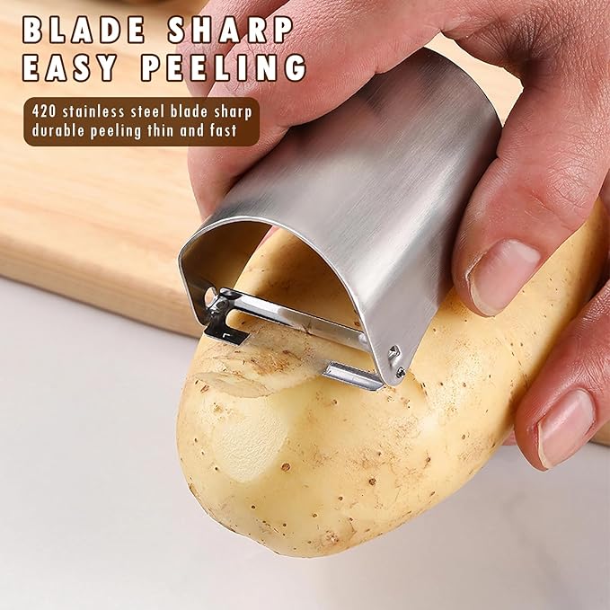 2-in-1 Vegetable Peeler & Julienne Slicer – Ultra-Sharp Stainless Steel Peeler for Carrots, Potatoes, Apples, Melons – Rustproof, Dishwasher Safe, Ergonomic Kitchen Peeler