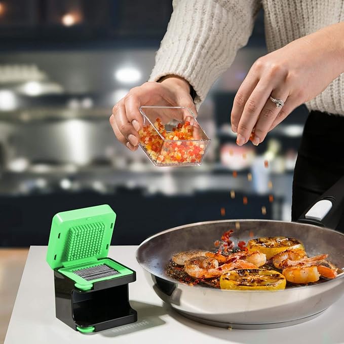 Genius Nicer Dicer Spicy A34155 4-Piece Vegetable Slicer Onion Slicer Green
