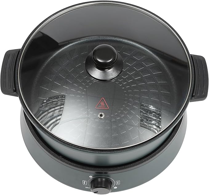 Electric Hot Pot with Induction Cooker Non-Stick Electric Skillet, Electric Pot for Cooking Burner with Shabu Shabu Pot Enjoy Chinese Hot Pot with Family and Friends (Dark Green)