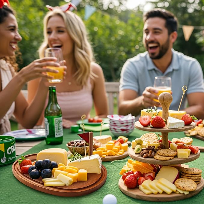 Ziliny Golf Cheese Board Gift Set Party Favor Prizes Charcuterie Wood Board with Knives and Box Father Day Gift for Dad Grandpa Party Tournament Game(9.8" x 7.7", Carbonized Color)