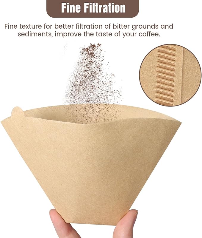 300 Count Cone Coffee Filters #4, Clinuse Unbleached Size 04 Coffee Filters 8-12 Cup, Disposable Natural Paper Filters, No.4 Cone Filters for Ninja, Cuisinart, Pour Over and Drip Coffee Maker