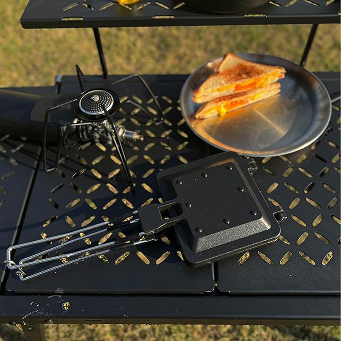 Hot Sandwich Maker, Foldable Non Stick Breakfast Maker Press Pan Stovetop Sandwich Toaster Cookware for Home Kitchen Outdoor Camping