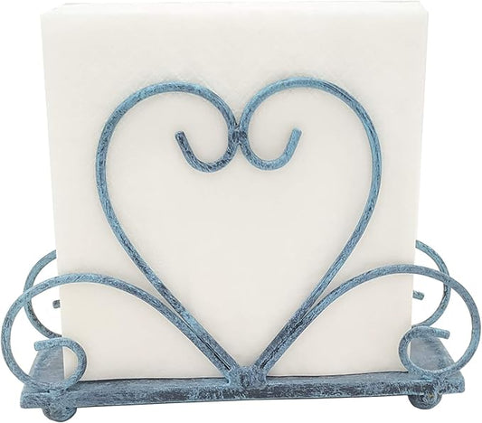 Metal Table Napkin Holder Freestanding Tissue Dispenser (Turquoise)