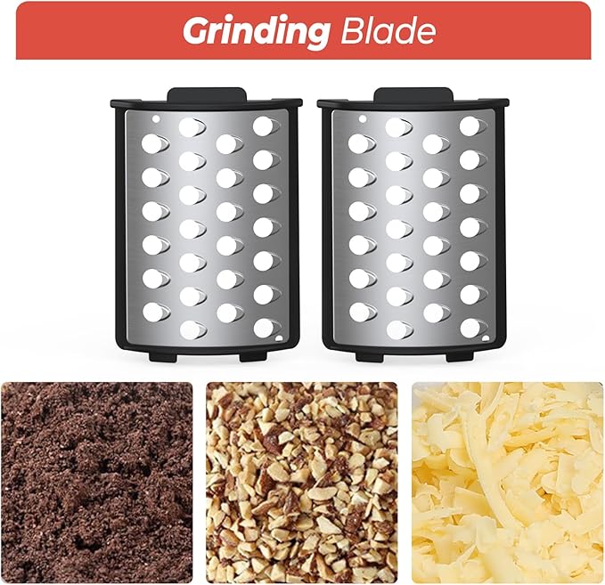 Electric Cheese Grater Attachments, Grinding Blade, Grind Cheese,Nuts, Peanuts, Oreos And Other Ingredients (1 Pair)