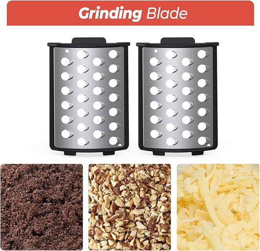 Electric Cheese Grater Attachments, Grinding Blade, Grind Cheese,Nuts, Peanuts, Oreos And Other Ingredients (1 Pair)