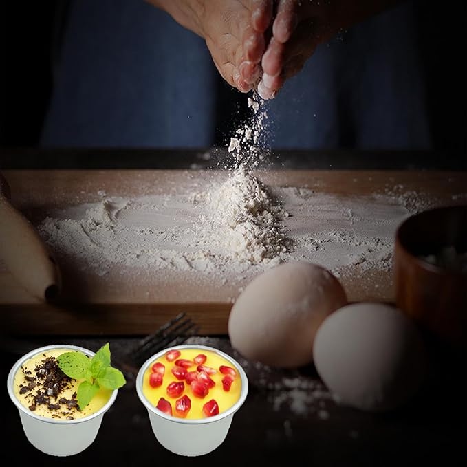 Xstronq 6 Pcs Popover Pan 3.4x2.0 in Aluminum Pudding Cups Reusable Nonstick Large Individual Muffin Mold for Pie, Egg Tart, Cake