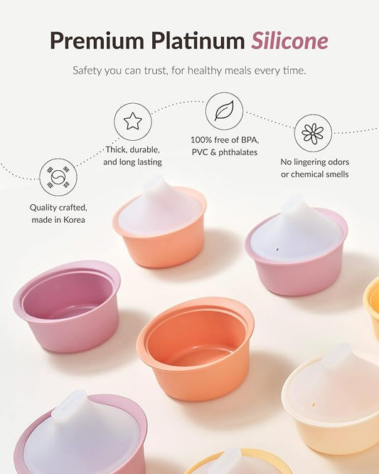 Moyuum Silicone Microwave Steamer | Made in Korea, Baby Food Maker Bowl with Lid, Egg and Vegetable Steam Cooker, Japanese Donabe Inspired Cooking Pot, Dishwasher Safe (Large, TerraCotta)