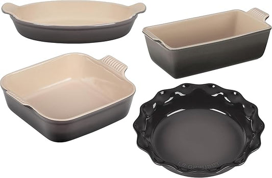 Le Creuset Stoneware 4 PC Heritage Bakeware Set, Oyster