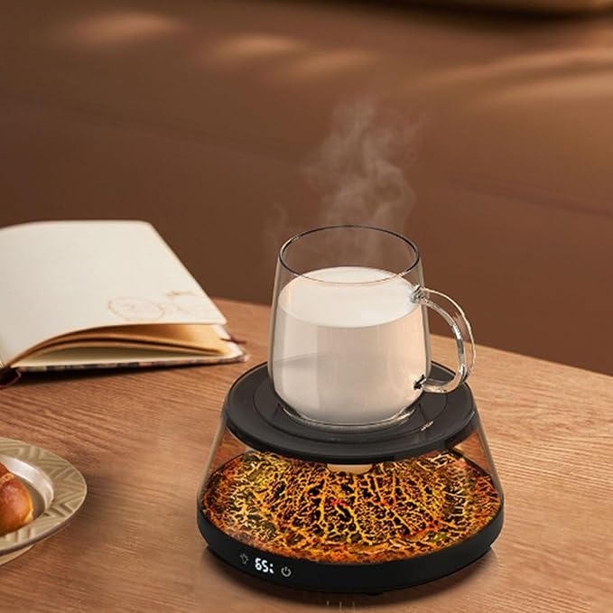 Coffee Mug Warmer, Mug Warmer, Multiple Face Drink Heating Pad Permanent Construction 4 Customizable Warmth Preferences for Hot Beverages Maintenance Cup Warming Base with Safe Features