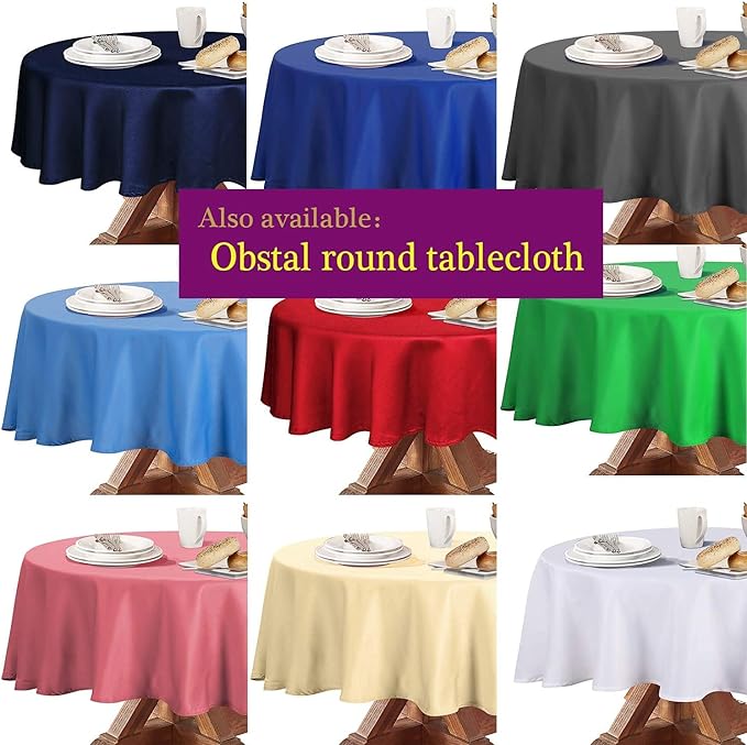 Obstal 210GSM Rectangle Table Cloth - Heavy Duty Water Proof Microfiber Tablecloth, Decorative Fabric Table Cover for Outdoor and Indoor Use (Yellow, 60 x 84 Inch)