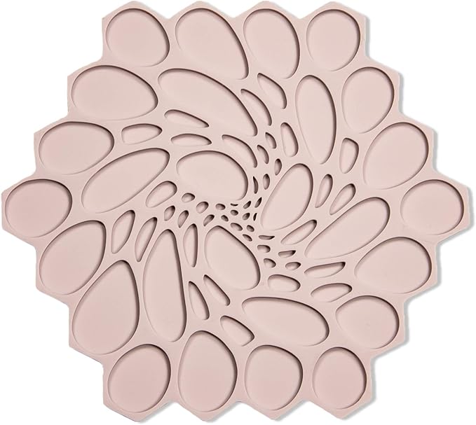 modern-twist 7 x 7" Hive Silicone Trivet, Heat Resistant Up To 675°F, Non Slip, Protects Table From Heat, Rose, Pack of 1