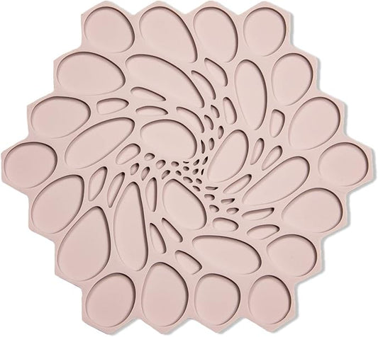 modern-twist 7 x 7" Hive Silicone Trivet, Heat Resistant Up To 675°F, Non Slip, Protects Table From Heat, Rose, Pack of 1