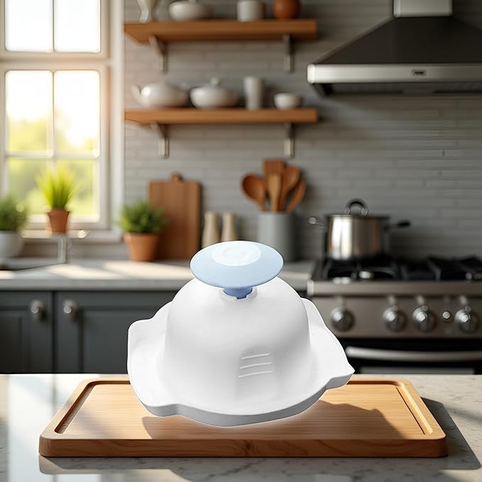Blue Food Safety Holder for Mandolin Slicer,Finger Anti-Cut Protectors for Vegetable Grater, Peelers and Slicers, Food Slicer Cutter Finger Guard for Mandoline Slicer, Grating and Slicing Tools
