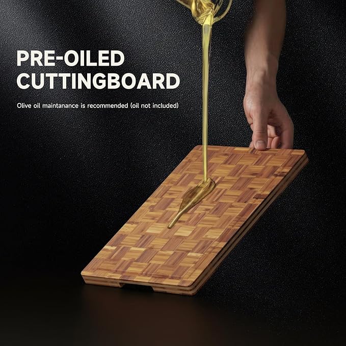 Large Cutting Boards for Kitchen,3 Packs Bamboo Chopping Boards with Juice Groove,suitable for cutting meat, vegetables, fruits, and cheese, and with a base for convenient storage