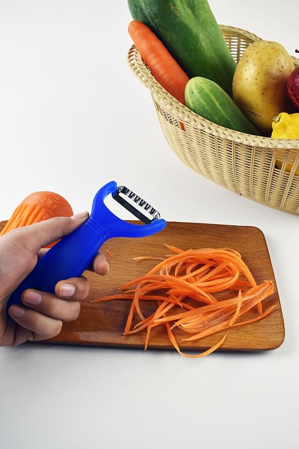 Handle Papaya Shredder Tool Stainless Steel Blade Vegetable Slicer for Salads Salad Maker Fast & Easy carrots potatoes beets cucumber (Small Plastic Handle)