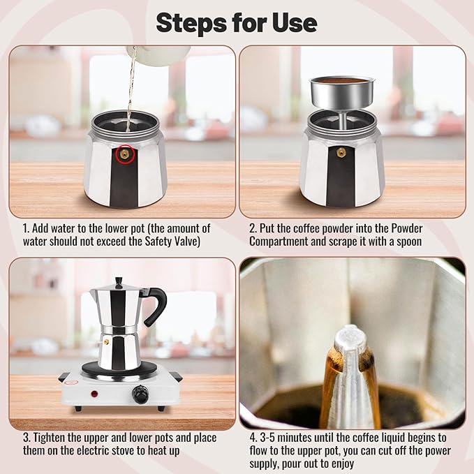 Vaolvpant 14 Cup Aluminum Moka Pot Classic Stovetop Espresso Coffee Maker 700ml 23oz Coffeemaker Percolator Mocha Pot Greca Coffee Maker Cafe Makers for Italian and Cuban Café Brewing Silver