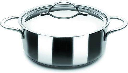 IBILI Noah Casserole with Lid, Stainless Steel, Silver, 24 x 24 x 7 cm