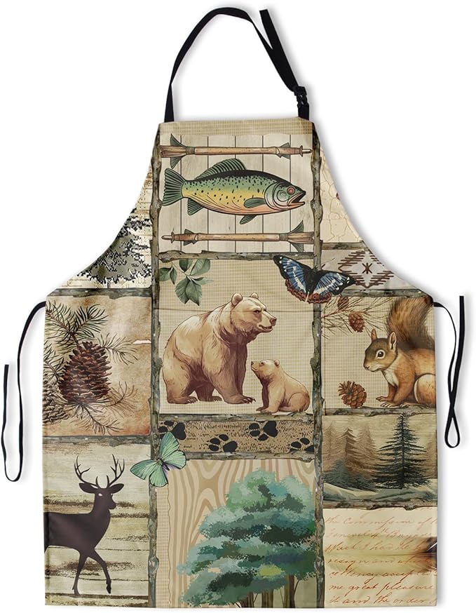 Apron with Pockets Aprons for Women Men Kitchen Chef Apron for Cooking Gardening Server Waitress Painting