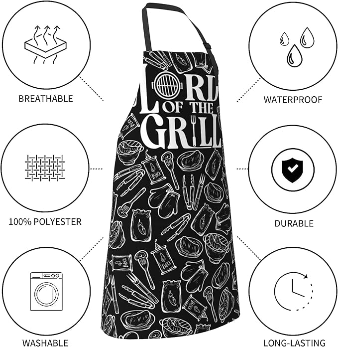 Apron with Pockets Aprons for Women Men Kitchen Chef Apron for Cooking Gardening Server Waitress Painting