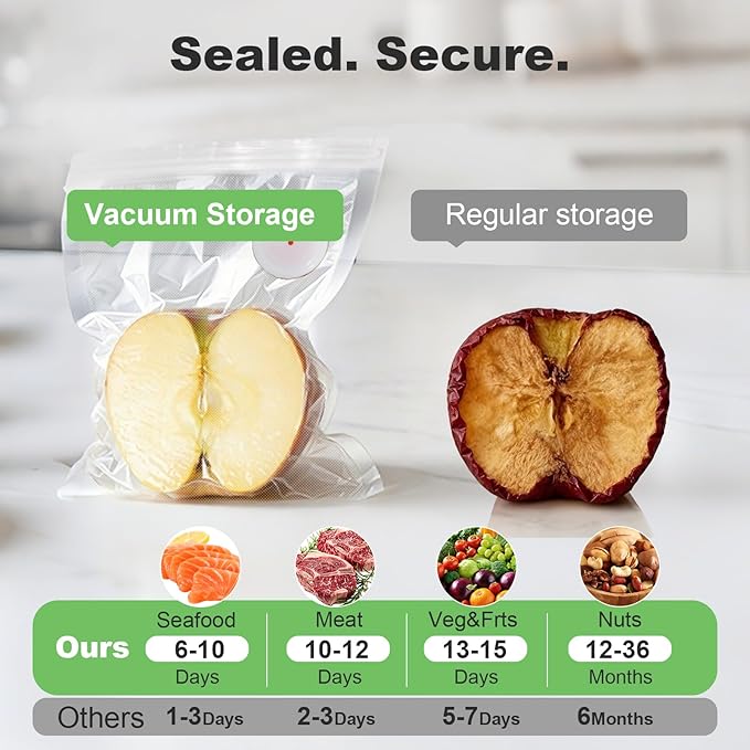 Compact Vacuum Sealer for Food: Visible Water Tank Handheld Vacuum Sealer with 15 Reusable Bags for Seal Meal Saver, Portable Food Sealer, Gifts for Mom, Wife, Chef