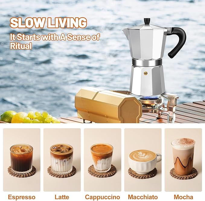 DITOSH 12 Cup Aluminum Espresso Stovetop Moka Pot Express Coffee Maker Percolator Italian Classic Mocha Coffee Machine for Italian and Cuban Cafe Brewing for Home & Camping 600ml 20oz