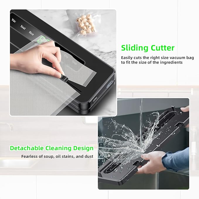 Food Vacuum Sealer Machine with Cutter Automatic and Manual Sealer Dry Moist Food Modes vacuum sealer
