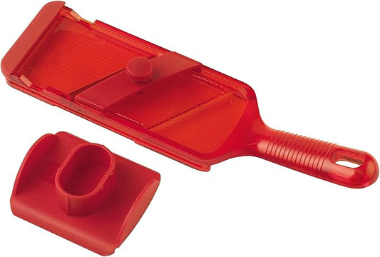 KUHN RIKON Adjustable Mandoline with Hand Guard, Red