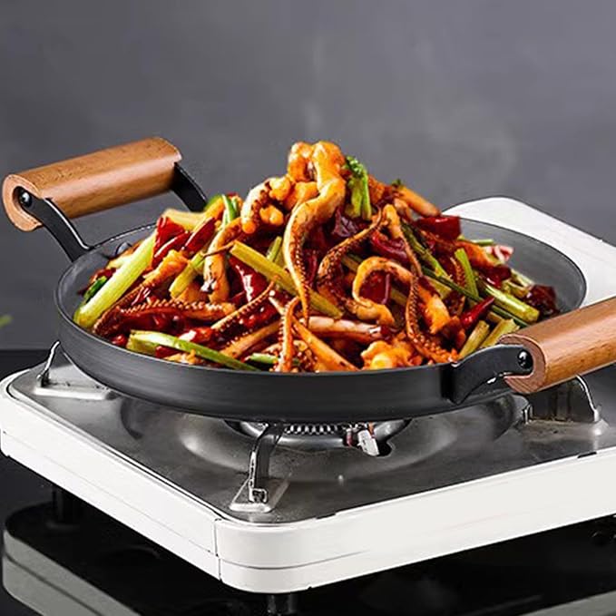 Omabeta Braiser Pan,Multifunction Induction Cooking Fry Pan with Dual Handles for Home Kitchen Cookware,Aluminum Alloy (26cm)