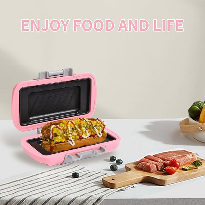 Microwave Toastie Sandwich Maker, Nonstick Plate Microwave Panini Grilled Cheese Maker, Versatile Wireless Small Toaster Hot Dog, Dishwasher Safe, Fast Cooking for Breakfast, Snacks, Pink